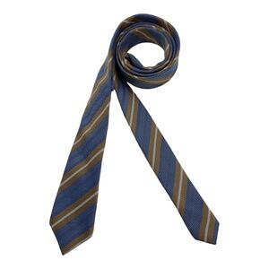 LIBERO Blue Striped Wool Blend LUXURY Slim Tie ITALY